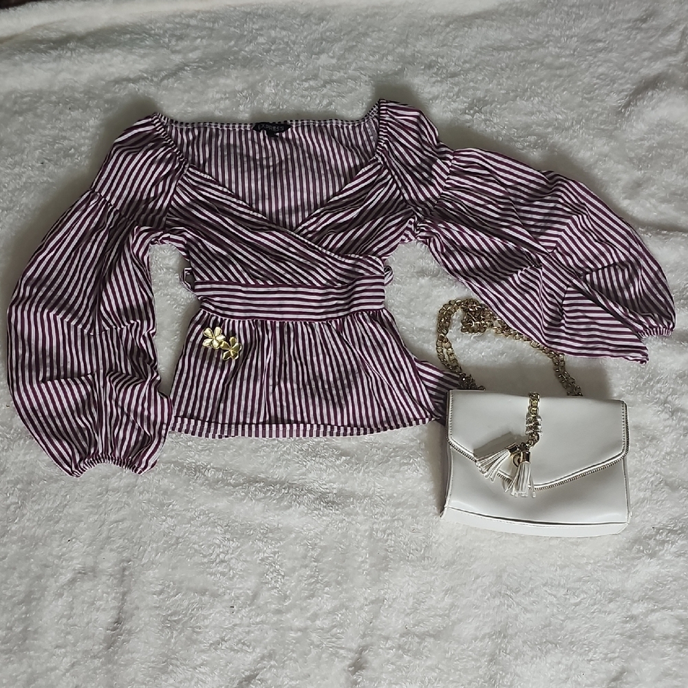 Express  Striped Purple Women's Top